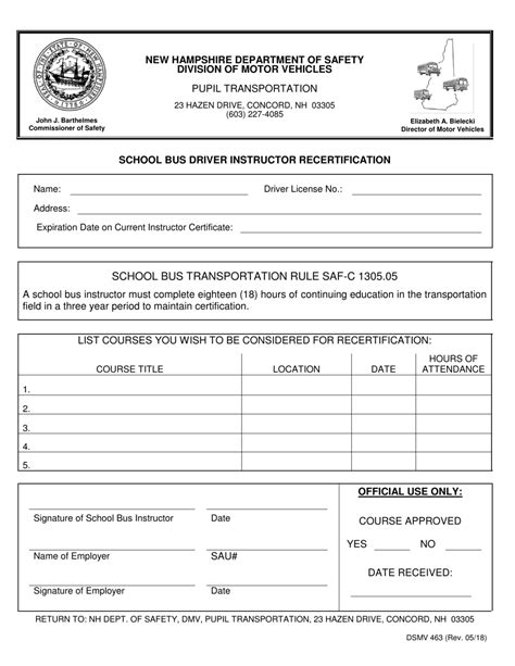 pa school bus instructor forms