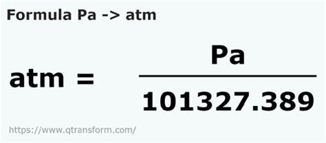 pa to atm formula