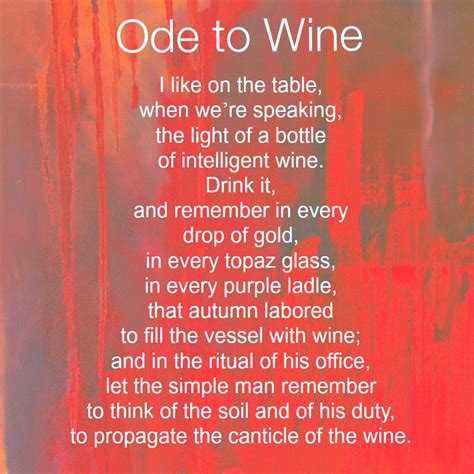 Pablo Neruda Ode To Wine References