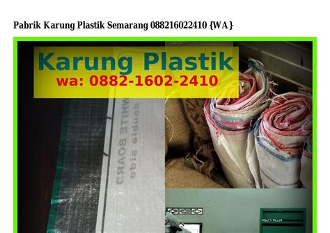 Welcome To {!Semarang's Plastic Factory!}