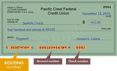 pacific crest federal credit union routing