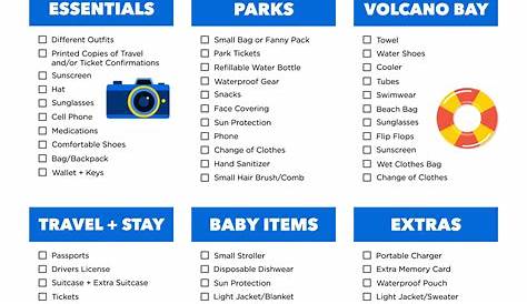 Packing List For Amusement Park