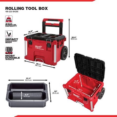 Packout Rolling Tool Box Dimensions