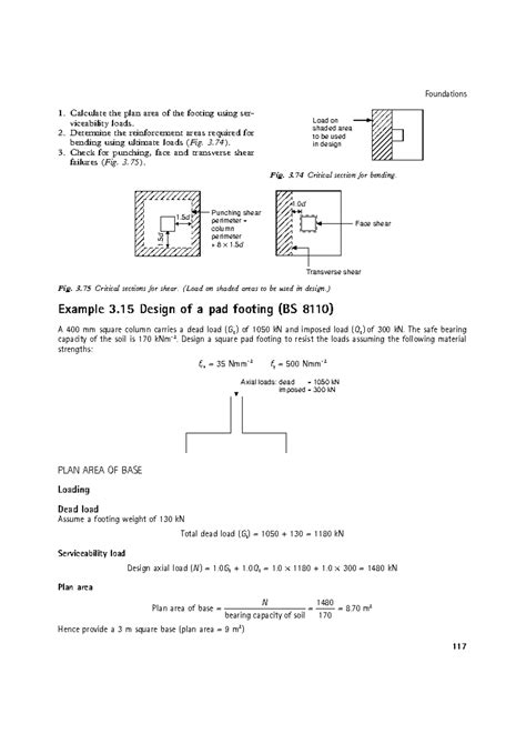Pad Footing Design Example Bs 8110