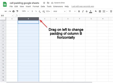Padding For Cell In Google Sheets