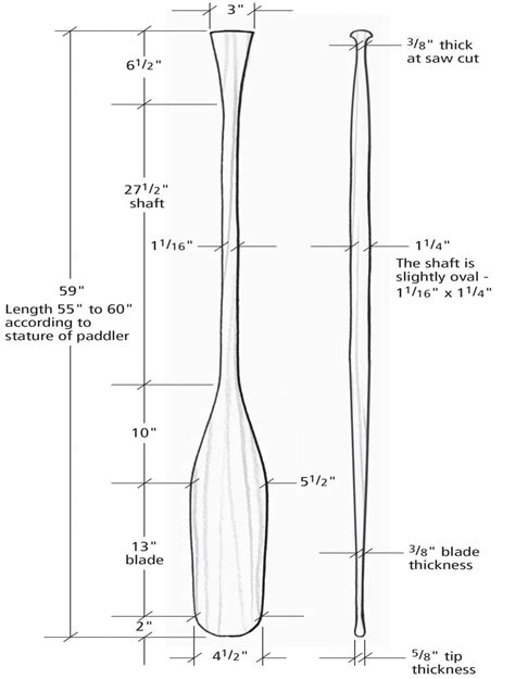 Paddle Canoe Dimensions