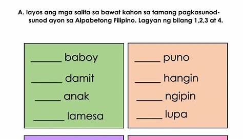 Pagbaybay Sa Filipino Worksheet - Kessler Show Stables