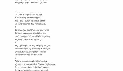 Pag Ibig Sa Tinubuang Lupa Meaning Per Stanza Tagalog