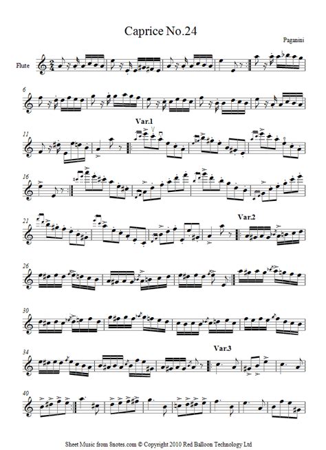 paganini caprice 24 sheet music free