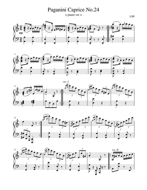 paganini caprice 24 sheet music piano