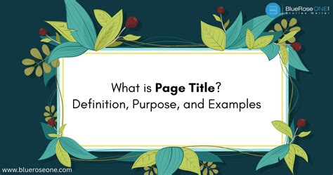 Page Definition Example