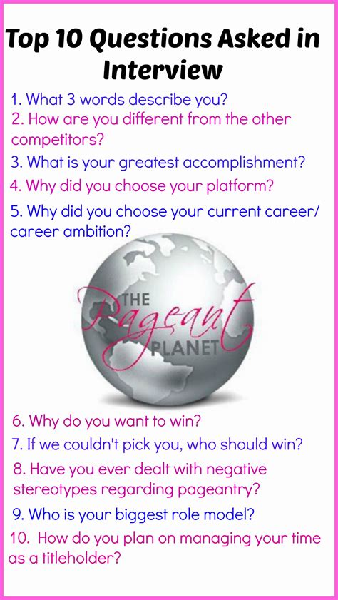 pageant interview questions and answers