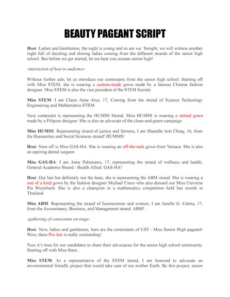 pageant script example