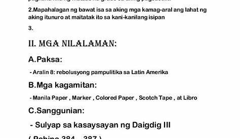 Halimbawa Ng Mga Layunin Sa Paggawa Ng Banghay Aralin Bank2home Com