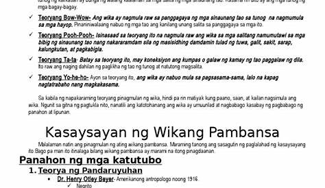 Summary Ng Kasaysayan Ng Wikang Filipino