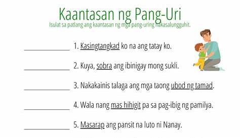 Pagtukoy-sa-kaantasan-ng-pang-uri 53-1 - Pagsasanay sa Filipino