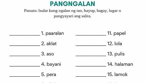 Kailanan Ng Pangngalan | Grade 1 | Twinkl (teacher made)