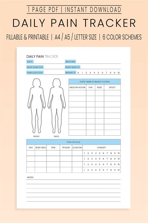 Pain Tracker Printable