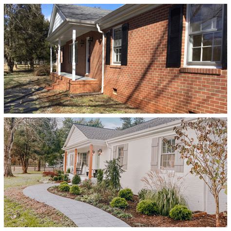White Painted Brick House Before and After The Idea Room