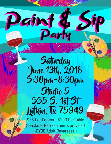 paint and sip flyer examples