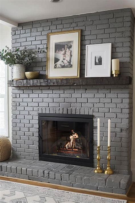 Paint Brick Fireplace Grey