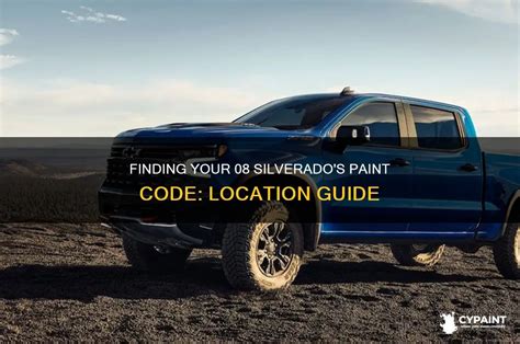 Paint Code Location Silverado