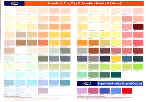 Paint Color Chart Dulux