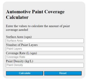 Paint Coverage Rate Calculator