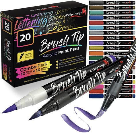 Paint Pens With Brush Tip