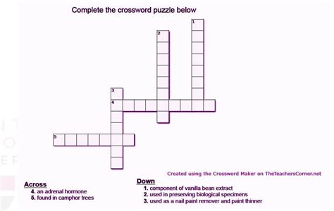 Paint Remover Component Crossword