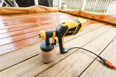 Paint Spraying A Deck