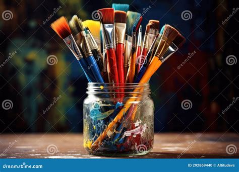 Paintbrushes In A Jar
