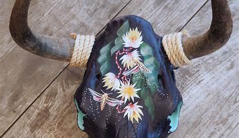 hand painted cow skull | Painted cow skulls, Cow skull art, Painted