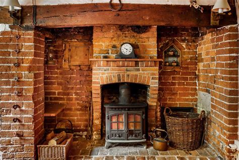 Painted Brick Inglenook Fireplace