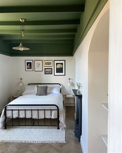 Painted ceilings in bedroom