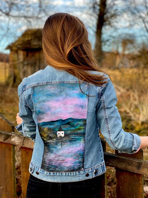 Painted Denim Jacket Etsy