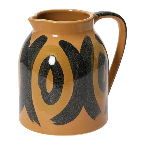 Painted Stoneware Pitcher