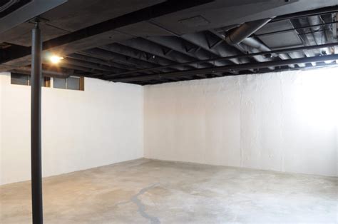 Painted Unfinished Basement Ceiling