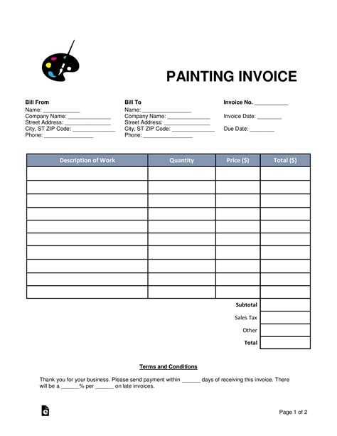 Painters Invoice Template: Streamline Your Billing Process