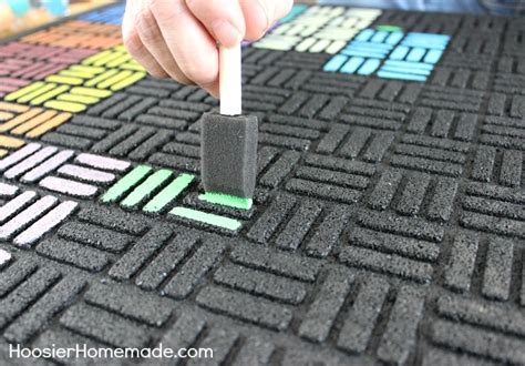 painting old rubber outdoor rug