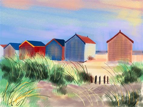 paintings of beach huts