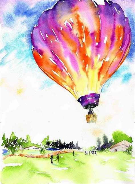 paintings of hot air balloons