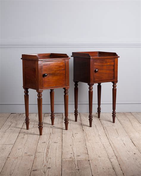 Pair Bedside Tables Antique