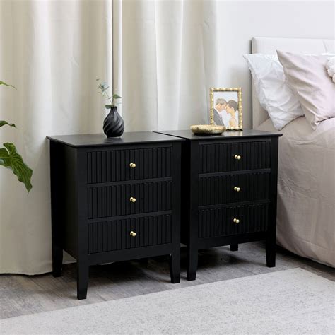 Pair Of Bedside Tables Black