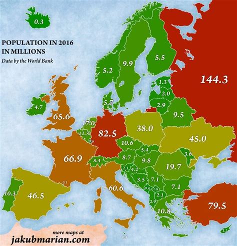 paises de europa por poblacion