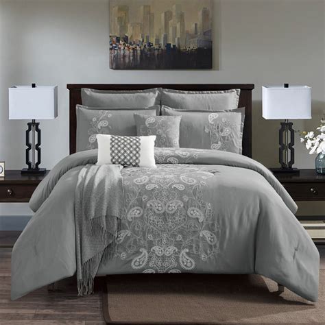 Paisley Comforter Set Gray