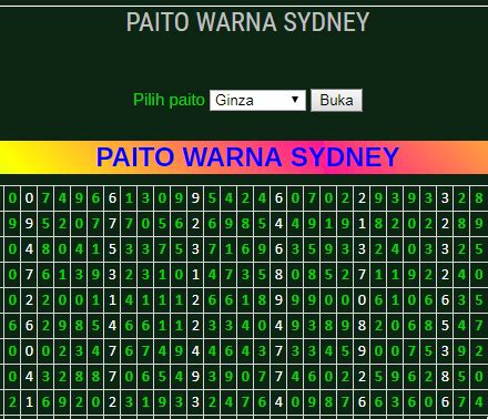 Paito sydney 6d harian angkanet