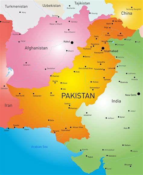 Pakistan political map Pakistan map, Word map, Map