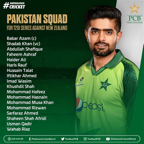 pakistan squad new zealand