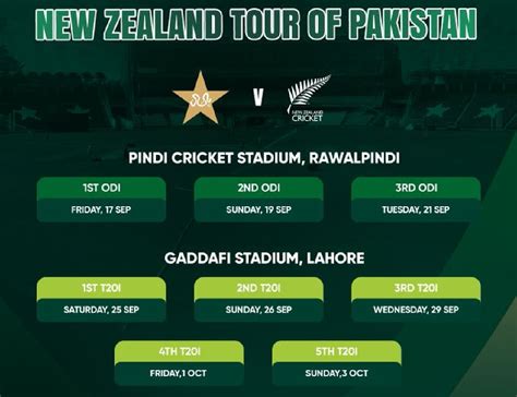 pakistan vs new zealand t20 schedule